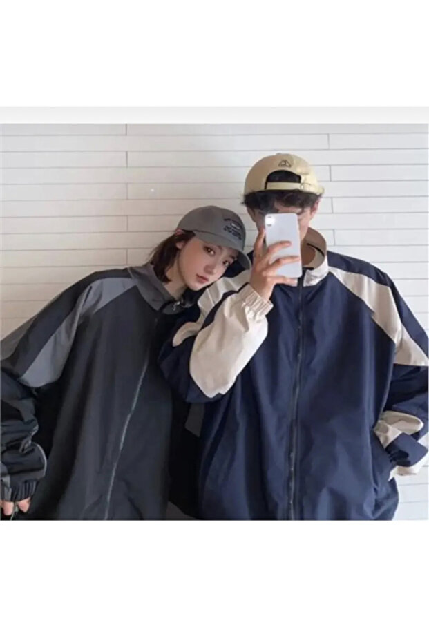 ÇİFT RENK ZİP UP CEKET - 4