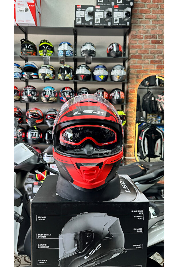 STORM 2 FASTER MAT KIRMIZI-TITANIUM KASK - 2