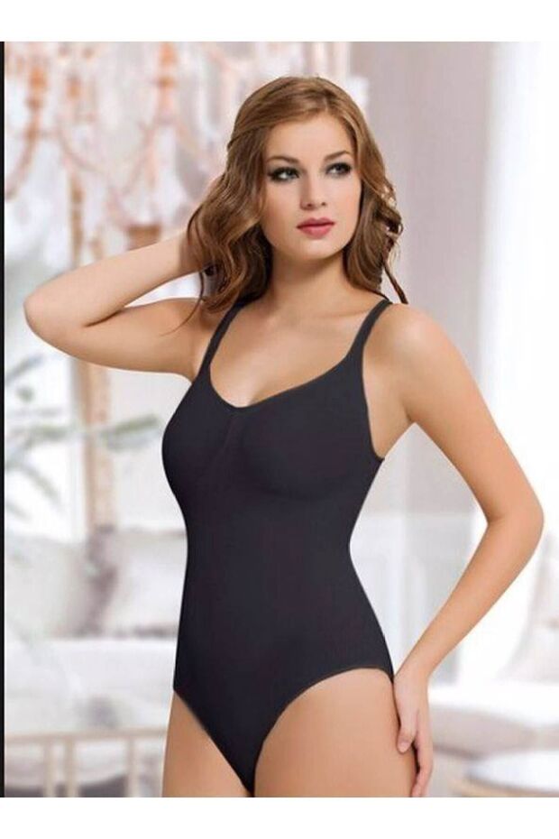 Formangel Women's Black Snap Fastener Slip Body Corset