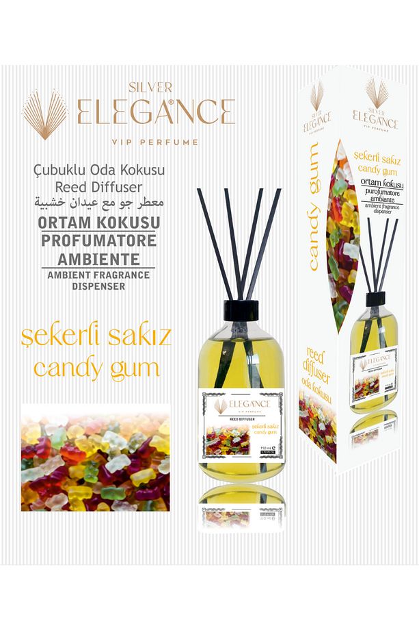 Şekerli Sakız Reed Diffuser Bambu Çubuklu Oda Kokusu (110 Ml) - 1