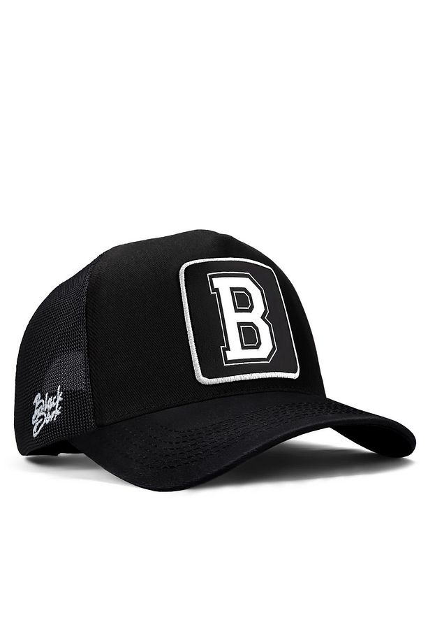 V1 B Harf Logolu Siyah Trucker Şapka - 1