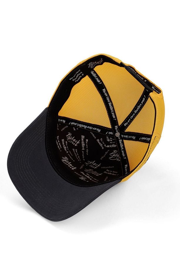 V1 Ayı Logolu Antrasit-sarı Trucker Şapka - 3