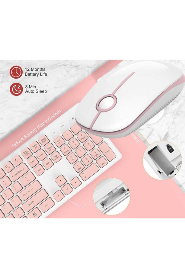 Ultra Slim Tv Pc Mobile Tablet Uyumlu Kablosuz Q Klavye Mouse Set Siyah 2.4 Ghz Wireless Set Numlock - 3