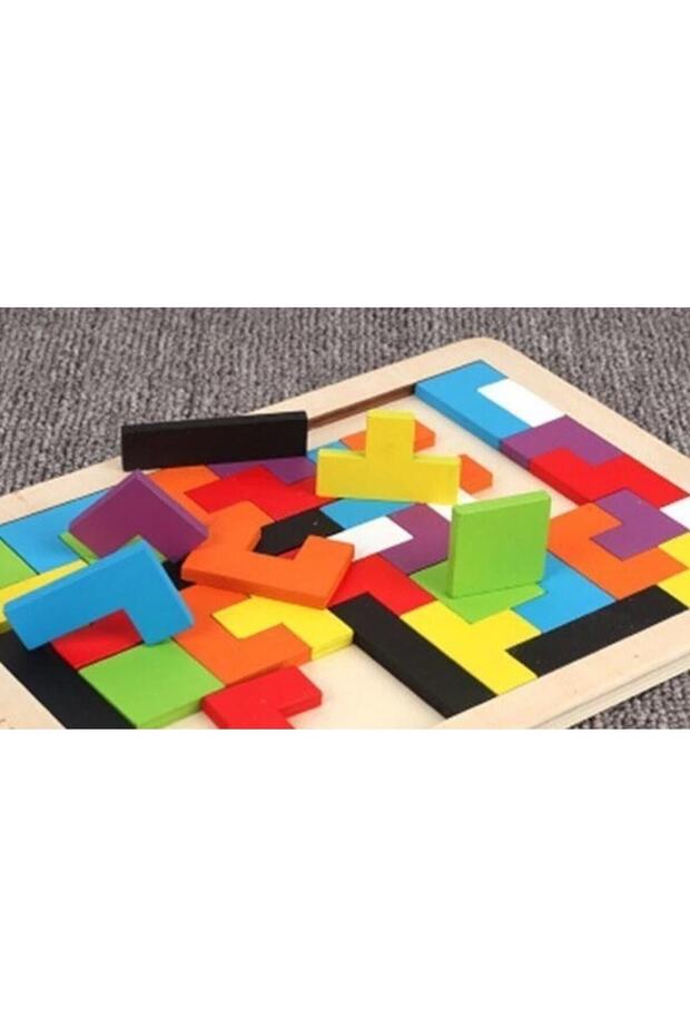 Toys Ahşap Tetris Eğitici Bultak Tetris Puzzle Çocuk Oyuncağı - 2