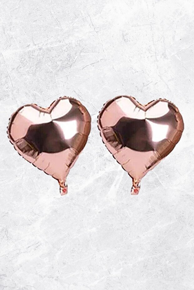 Heart Shaped Rose Gold Foil Balloon 10 Inc 25 Cm 2 Pieces