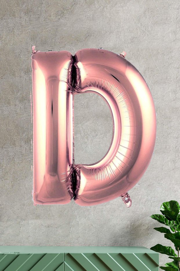 Letter D Rose Gold Foil Balloon 100 Cm 40 Inch 1 Meter Initial Letter Balloon