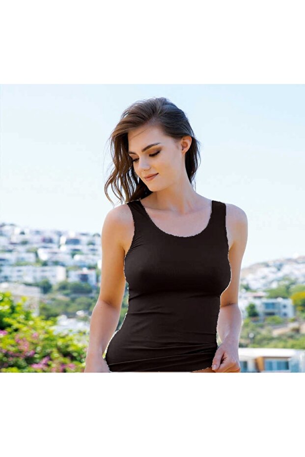 Siyah Kalın Askılı Basic Atlet - 1