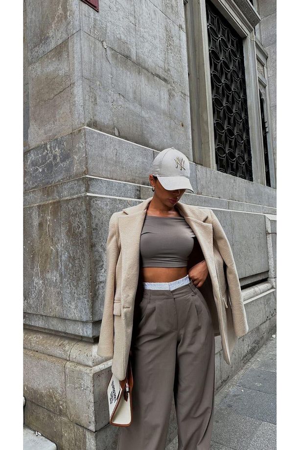 pinterest muadil kaşe kumaş yumuşak doku tek düğmeli astarlı oversize bol kesim kaban blazer ceket - 7