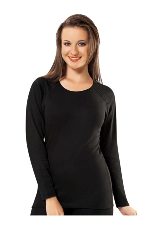 Women's Black Thermal Long Sleeve Top 2007