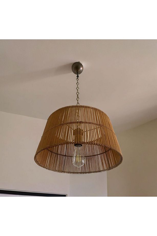 Rattan Avize, Bambu Avize, Hasır Sarkıt Avize Çap: 40 Cm Yükseklik: 22 Cm - 3