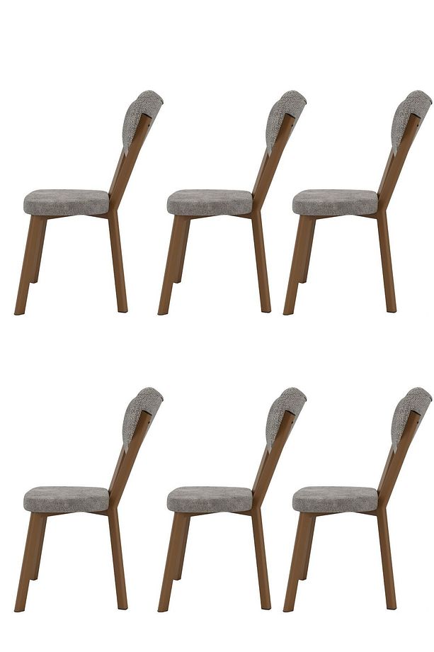 Elma 6lı Mutfak Yemek Masası Sandalyesi Kahve - 4