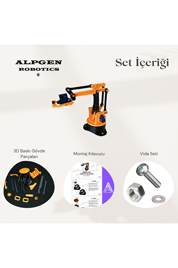 Dıy Arduino 3 Eksen Robot Kol 3d Parça Seti (ELEKTRONİKSİZ) - 4