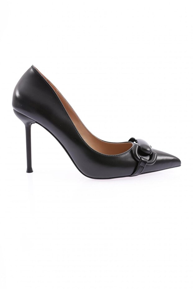 Women's Pointed Toe Accessory Thin Heeled Shoes Black Opening 21611012859