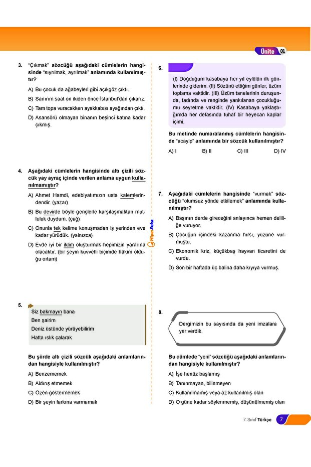 2026 7. Sınıf BAL Türkçe Soru Bankası | Müslüm DANAOĞLU - 5