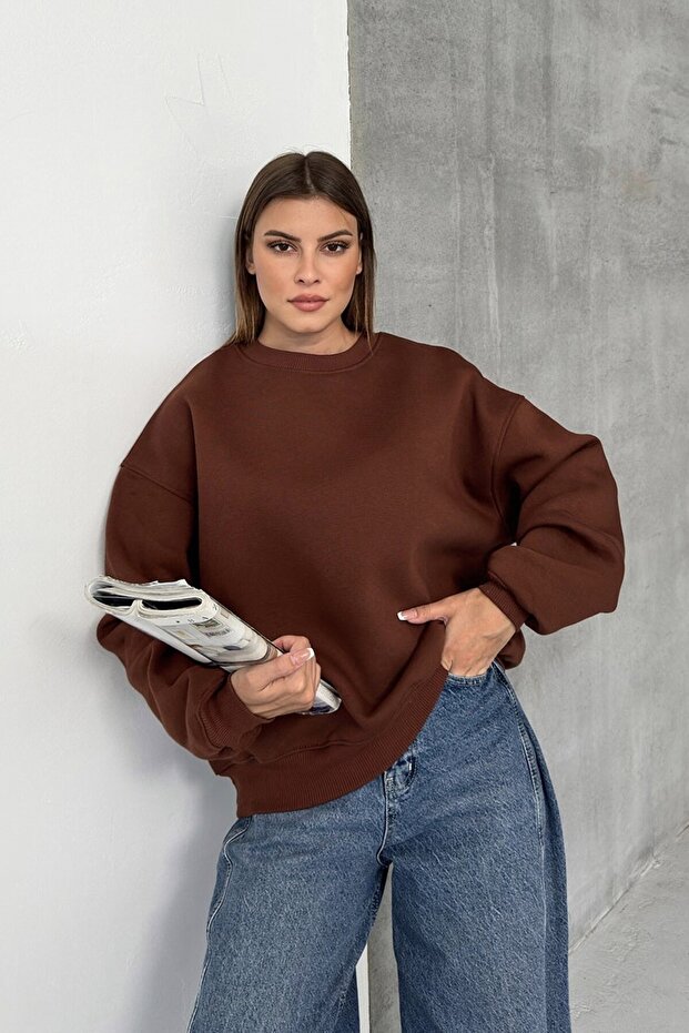Sıfır Yaka Basic Sweatshirt - 2
