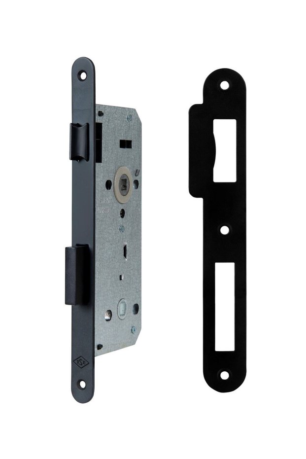 Black WC And Bathroom Door Lock 40 Mm / 40x23mm - Product Black Color