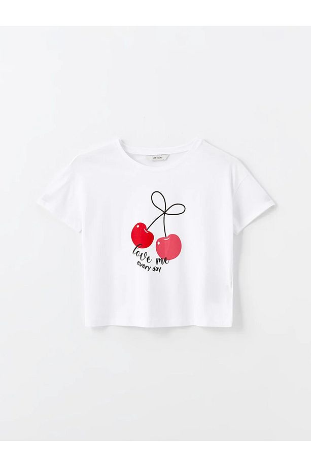 LCW Young Bisiklet Yaka Baskılı Kısa Kollu Kadın Şortlu Pijama Takımı - 2