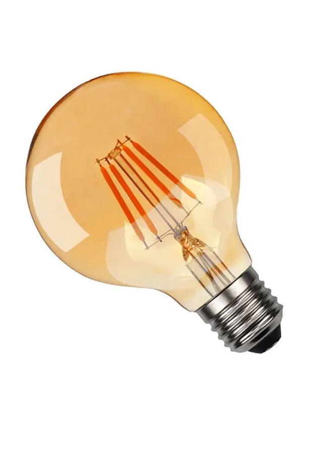 3 Adet Rustik Led Ampul E27 Duy G95 4w Bal Cam Sarı Işık Tasarruflu Dekoratif Vintage Aydınlatma - 2