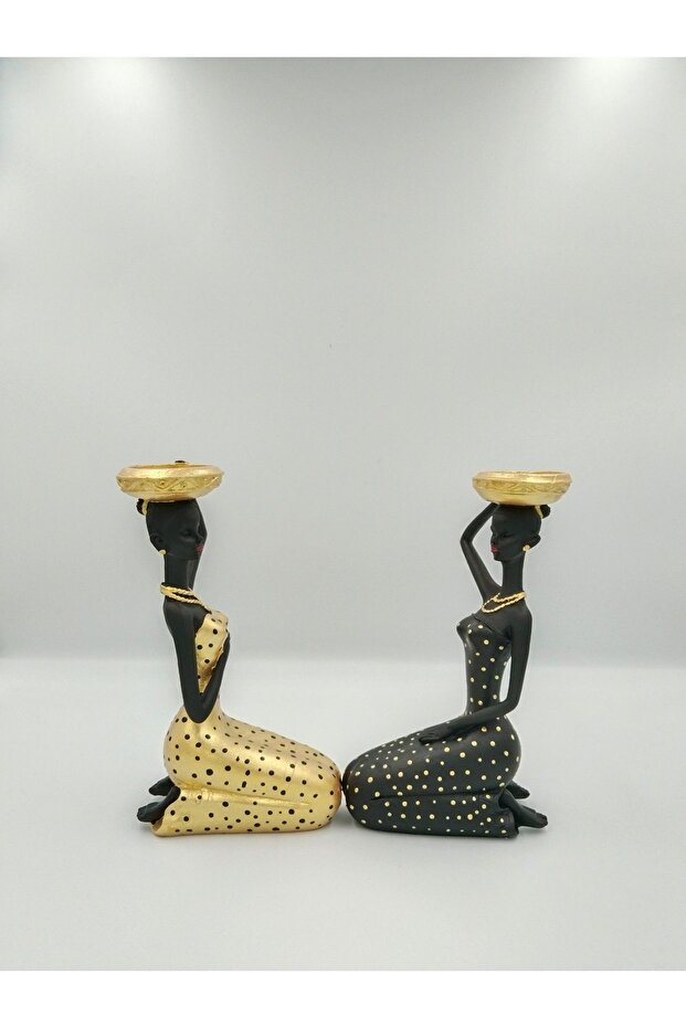 Afrikalı Kadın 2'li Biblo Mumluk - 2