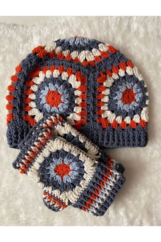 Crochet Beanie Glove Set, Women's Beanie, Women's Gloves, Crochet Beanie Glove Set