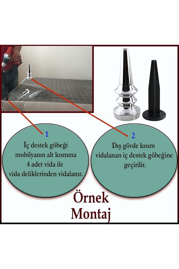 Oliva Krom 17 Cm Mobilya Kanepe Koltuk Tv Ünitesi Konsol Yükseltme Yükseltici Ayağı Ayakları - 4