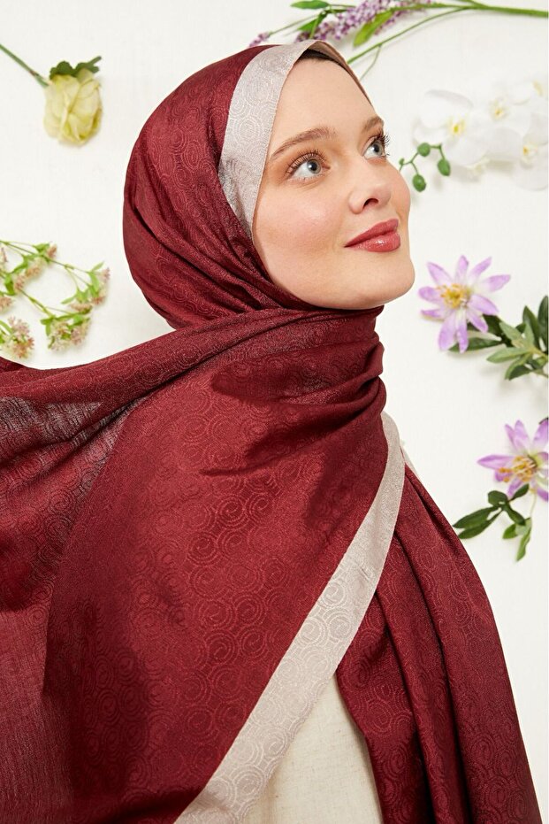 Monogram Ring Patterned Shawl - 4 Seasons Quality Polyester - 1