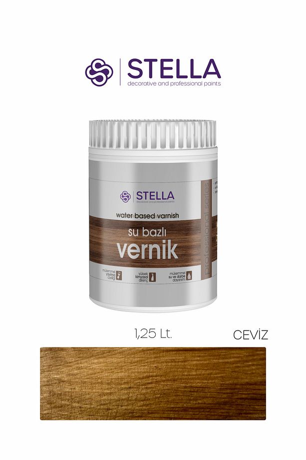 Su bazlı ahşap koruyucu vernik çok amaçlı  -Ceviz - 2