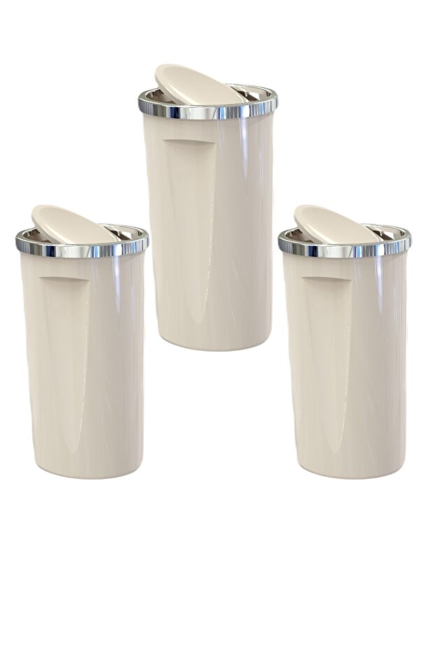 Primanova Lenox Çöp Kovası 35 LT Bej M-E76-09 ( 3 ADET ) - 1