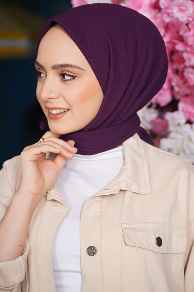 Şalland Mio Caz eşarp mürdüm - 2