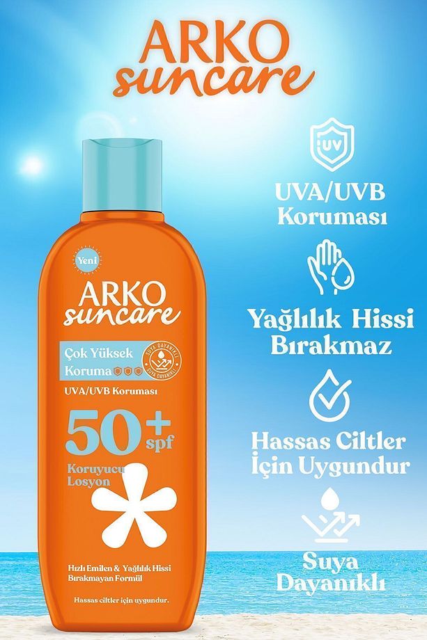 Suncare Spf50 Vücut Güneş Losyonu 200 ml & Spf50 Yüz Güneş Kremi 50 ml  Yaz Seti - 2