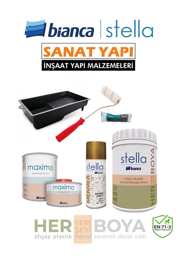 Set( Beyaz Boya-Sprey Efekt Gold-Maximo Parlak) Dönüşüm-Mutfak-Banyo-Kapı-Ahşap-Dolap-Fayans - 1