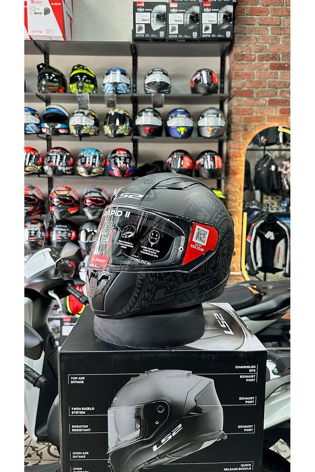 RAPID 2 TAKAROA MAT SİYAH GRİ KASK - 2