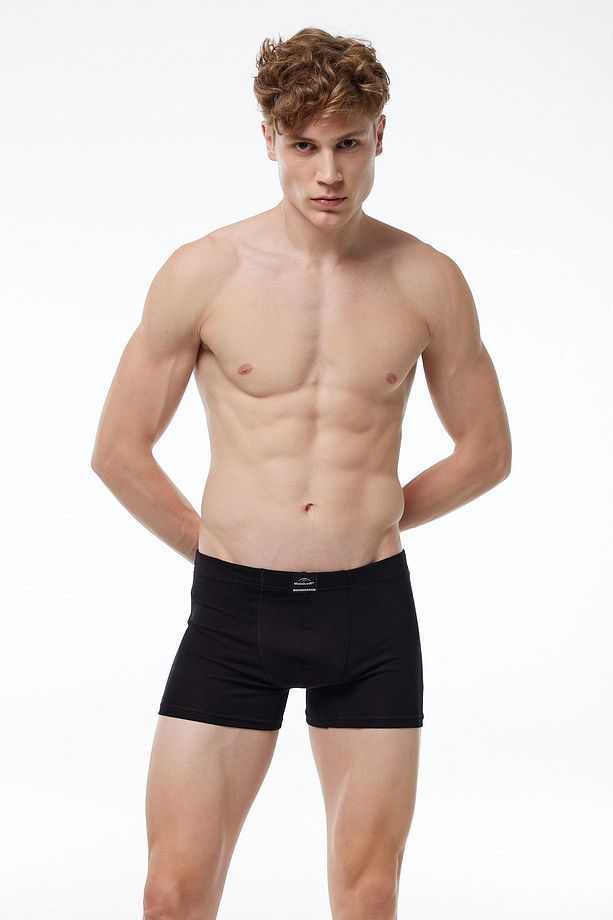 Erkek Siyah 2 Li Pamuk Elastan Boxer 074 - 3