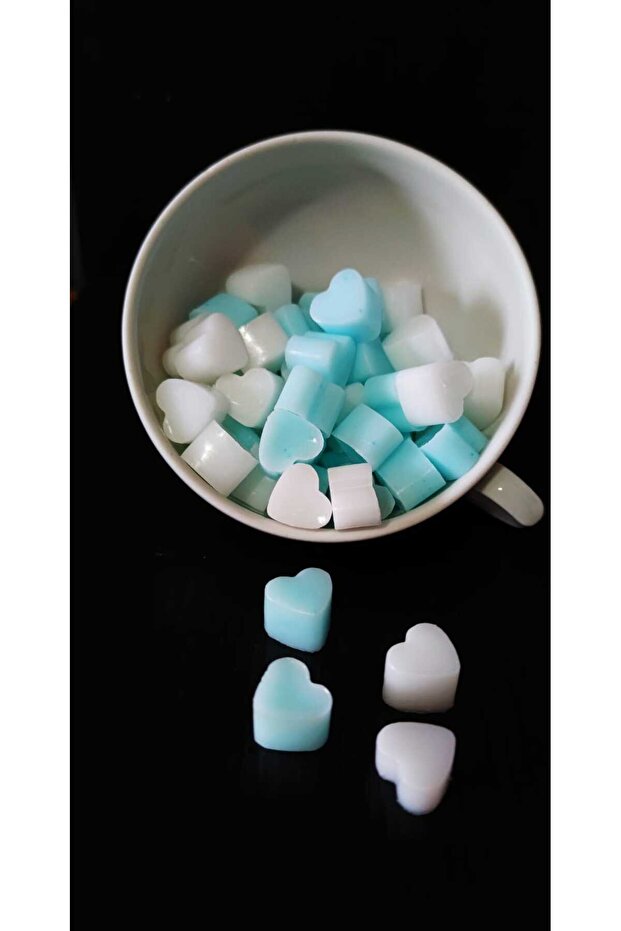 صابون قلب صغير هدية - ديكور باللونين الأزرق والأبيض - 3