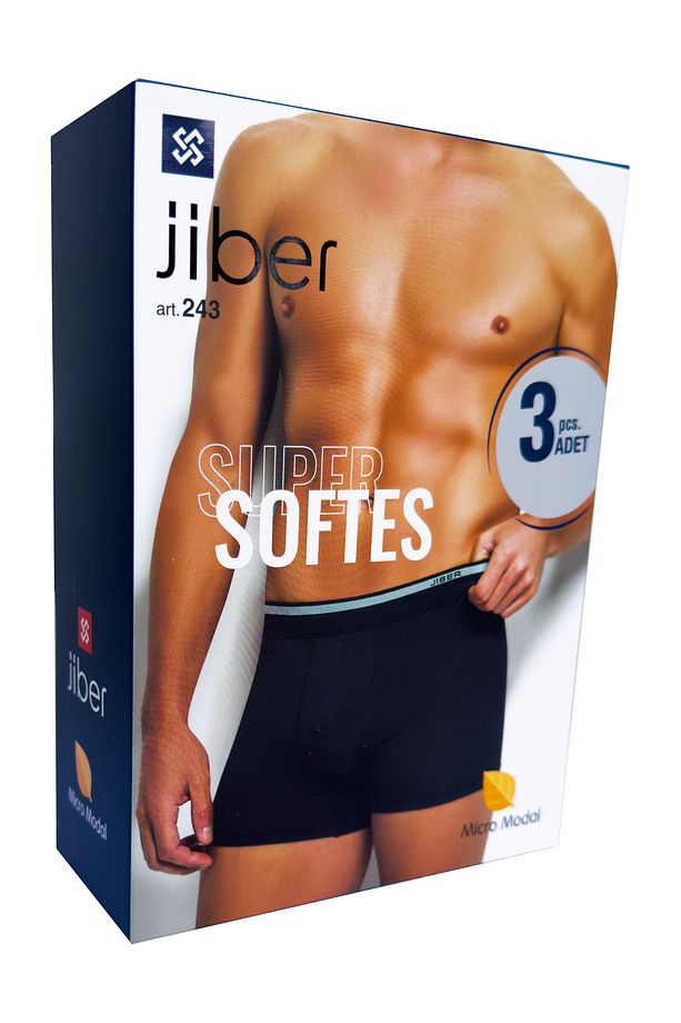 JİBER Micro Modal 3'lü Asorti Boxer 243 - %93 Mikromodal %7 Elestan - 1