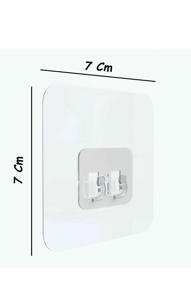 7x7 CM Süper Güçlü Yapışkanlı Banyo Askısı Yedek 4 Adet Sticker Raf Tutucu Askı - 8