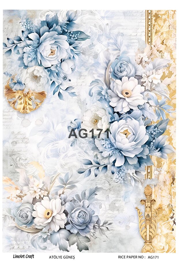 ورق ديكوباج LineArt بنمط نحاسي - LA-AG171 - 1