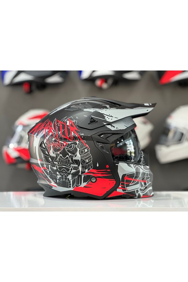 X1-x Seul Warrıor Red Çene Açılır Güneş Vizörlü Kask 2xl - 1