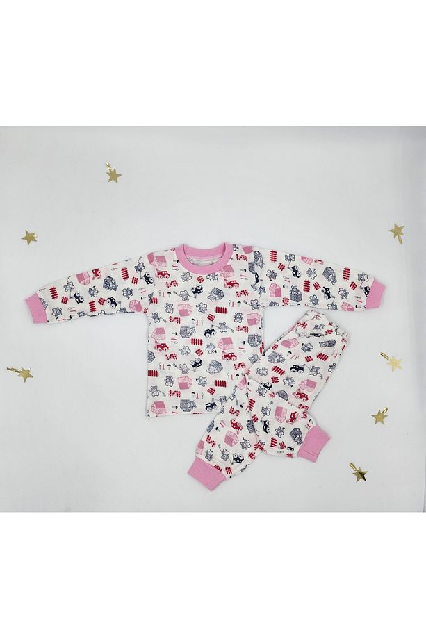 %100 Pamuk Ayıcıklı Ince Mevsimlik Kız Bebek Pijama Takımı Mevsimlik Kız Bebek Pijama Takımı - 1