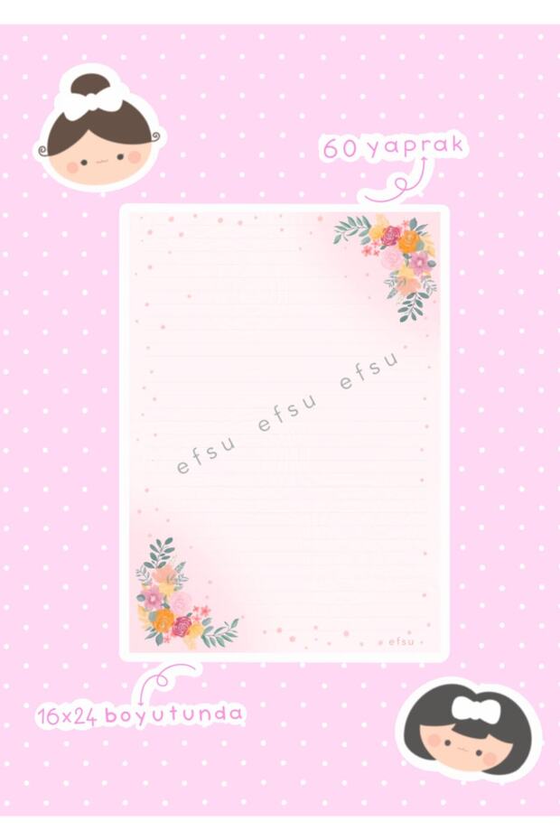 Pembe Çiçekli Colorbook - 6