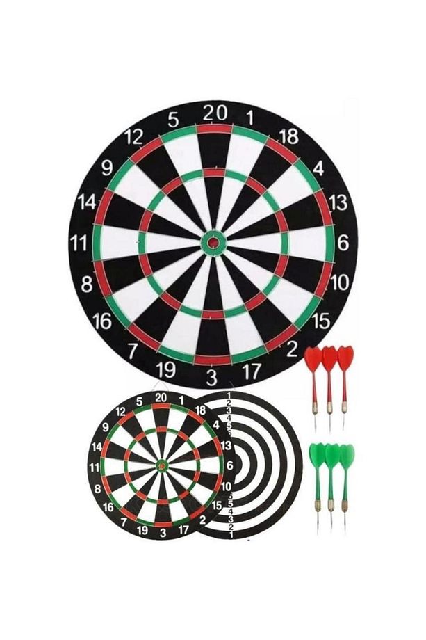 Çift Taraflı Dart Tahtası ve 6 Adet Metal Uçlu Dart Oku 36 Cm ebatıyla Büyük Boy Dart Seti - 2