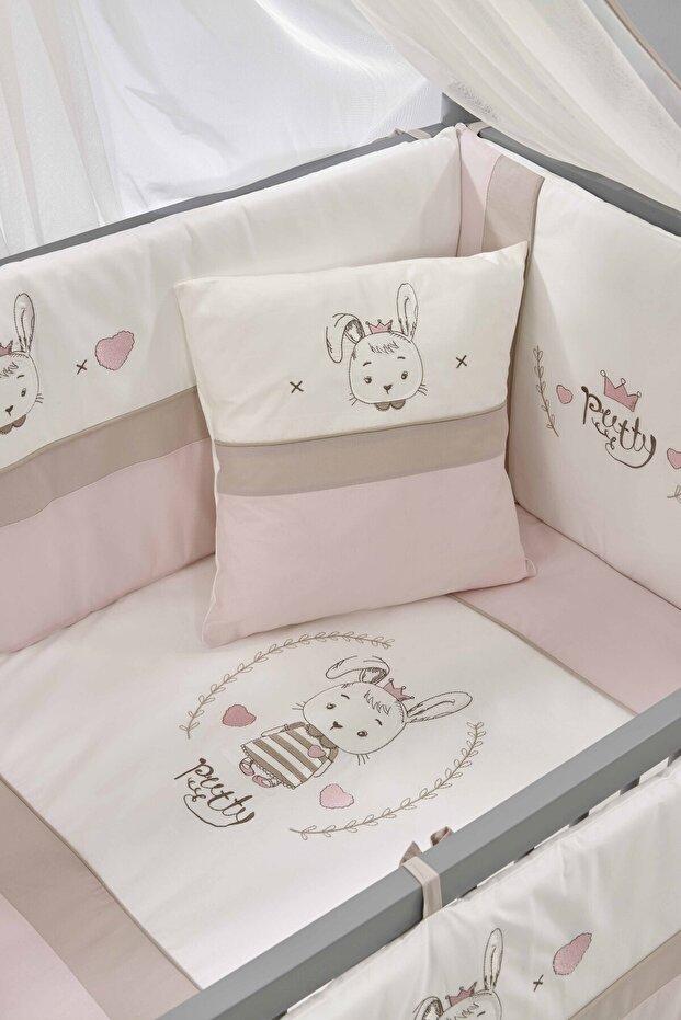 Pretty Pink Embroidered Cotton Baby Sleeping Set 60X120 cm