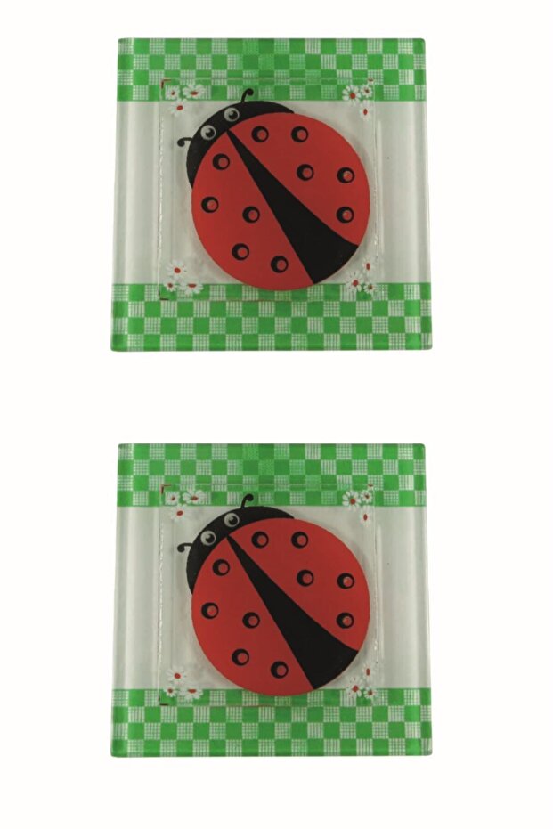 Glass Bathroom Drain Cover Ornament 2 Pieces Glass Drain Cover 10x10 Cm Ladybug