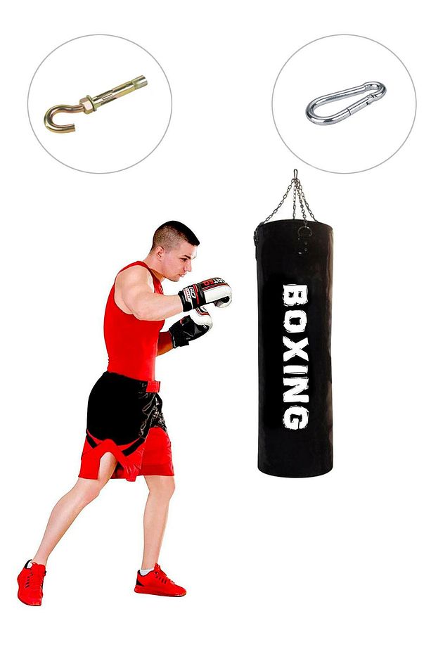 120 cmx35 cm Hazır Dolu Boks Kum Torbası + Tavan Askı Kancası - 1