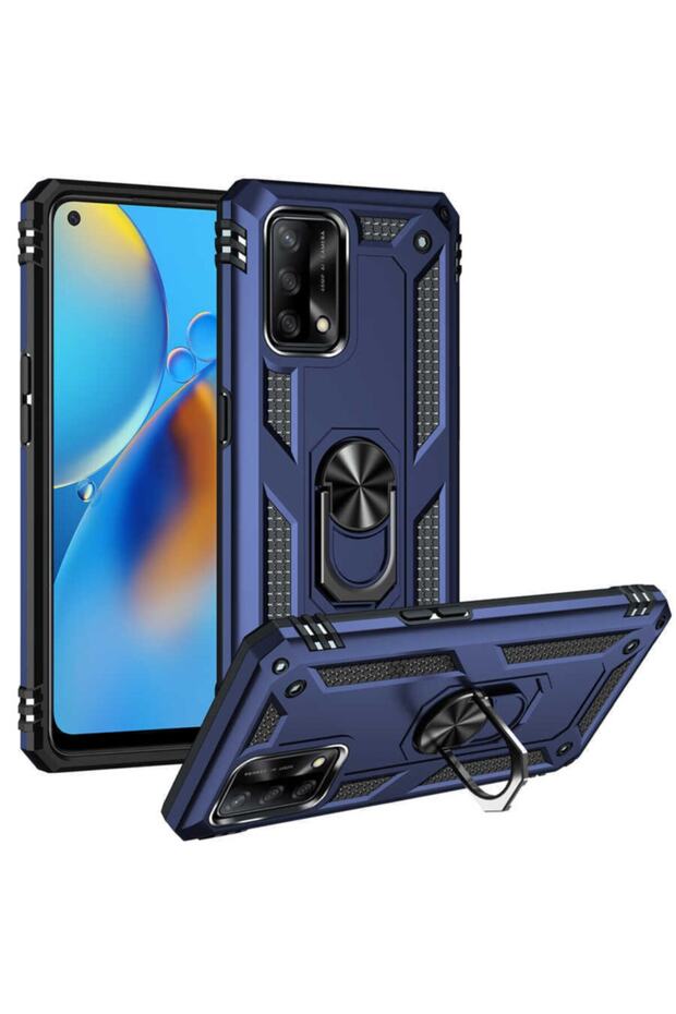 Oppo A74 4g Case with Ring Stand Magnetic Camera Protruding Armor Silicone