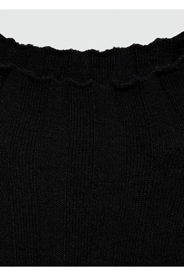 Perkins yaka ribana elbise - 8