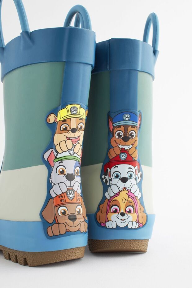 Blue Color Block Paw Patrol Patterned Rain Boots / Boots - 3