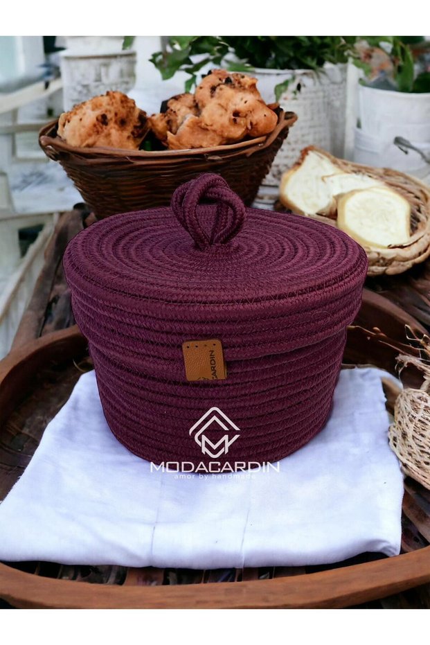 Jute Straw Basket Oval Organizer with Lid 20X20