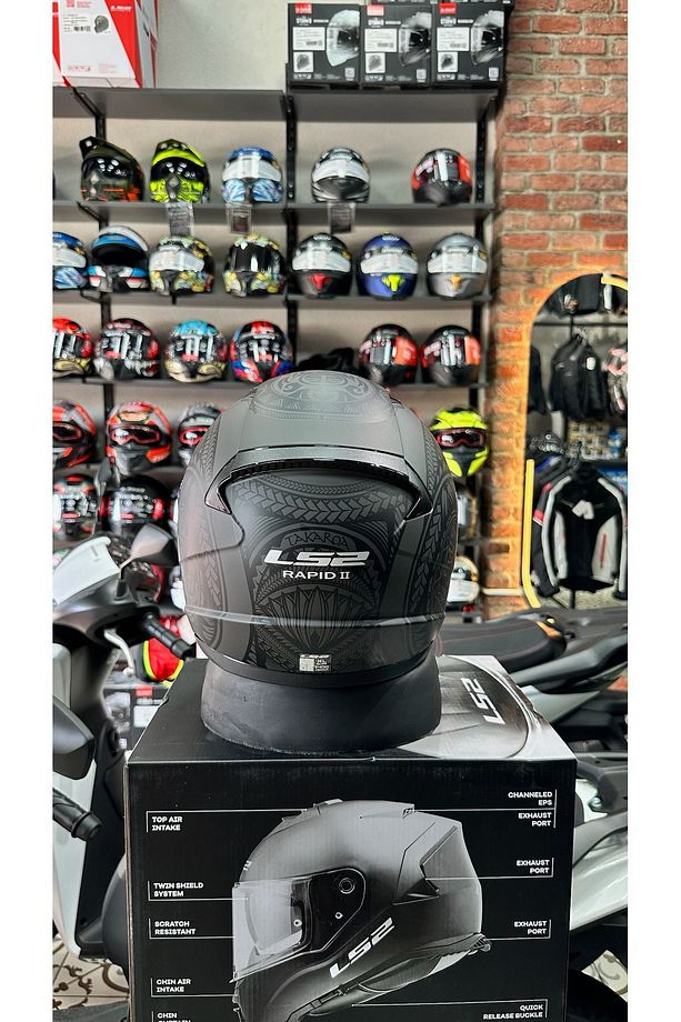 RAPID 2 TAKAROA MAT SİYAH GRİ KASK - 4