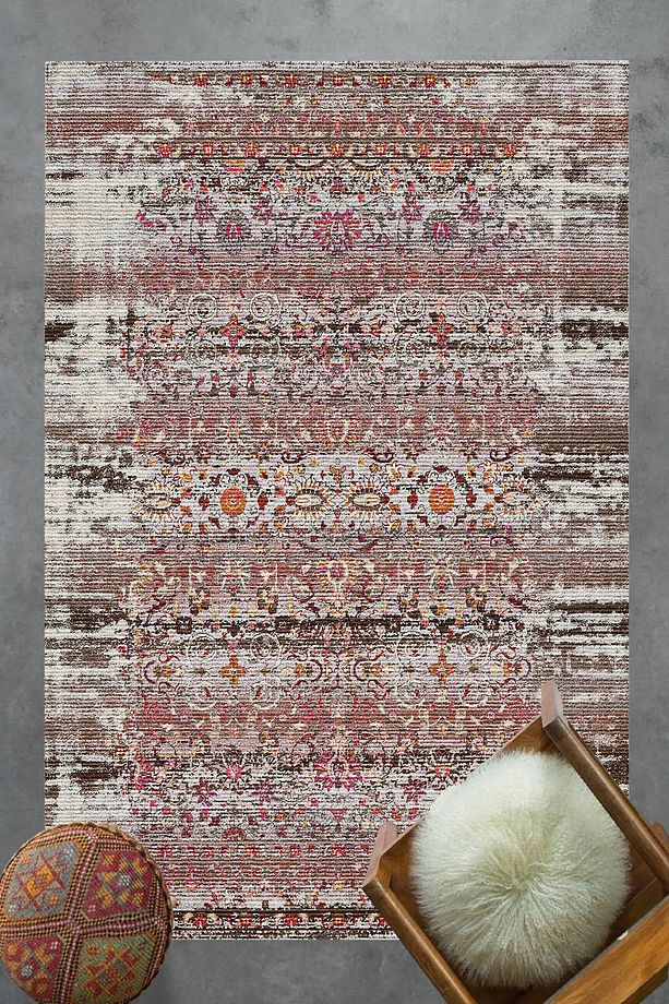 ABSTRACT DESENLİ VİNTAGE (SOYUT-ESKİTME) DESENLİ DOKUMA ŞÖNİL SALON MUTFAK OFİS KORİDOR HALISI - 1
